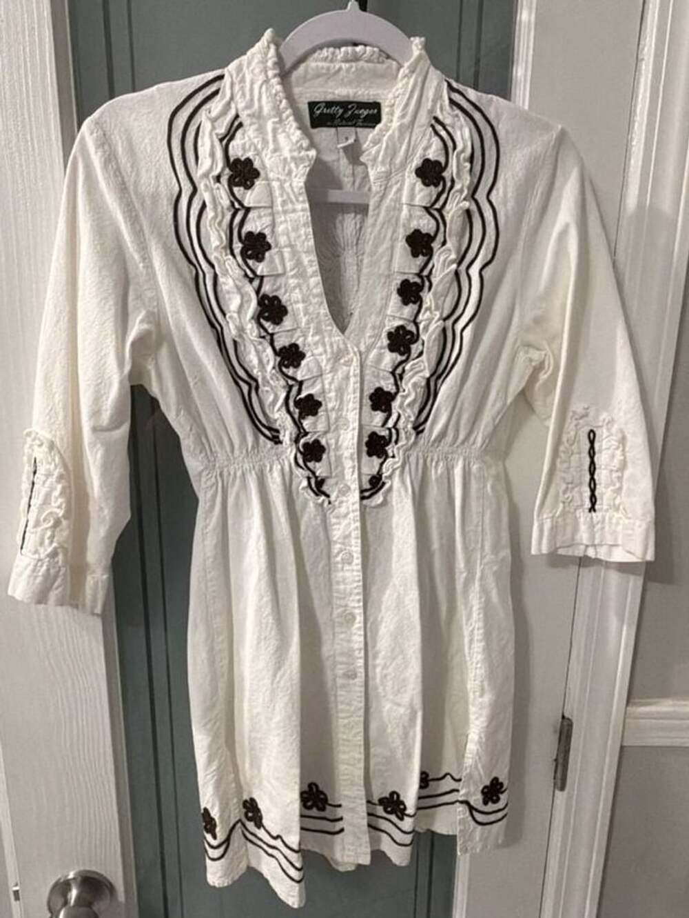 Gretty Zueger White Long Sleeve Tunic Dress